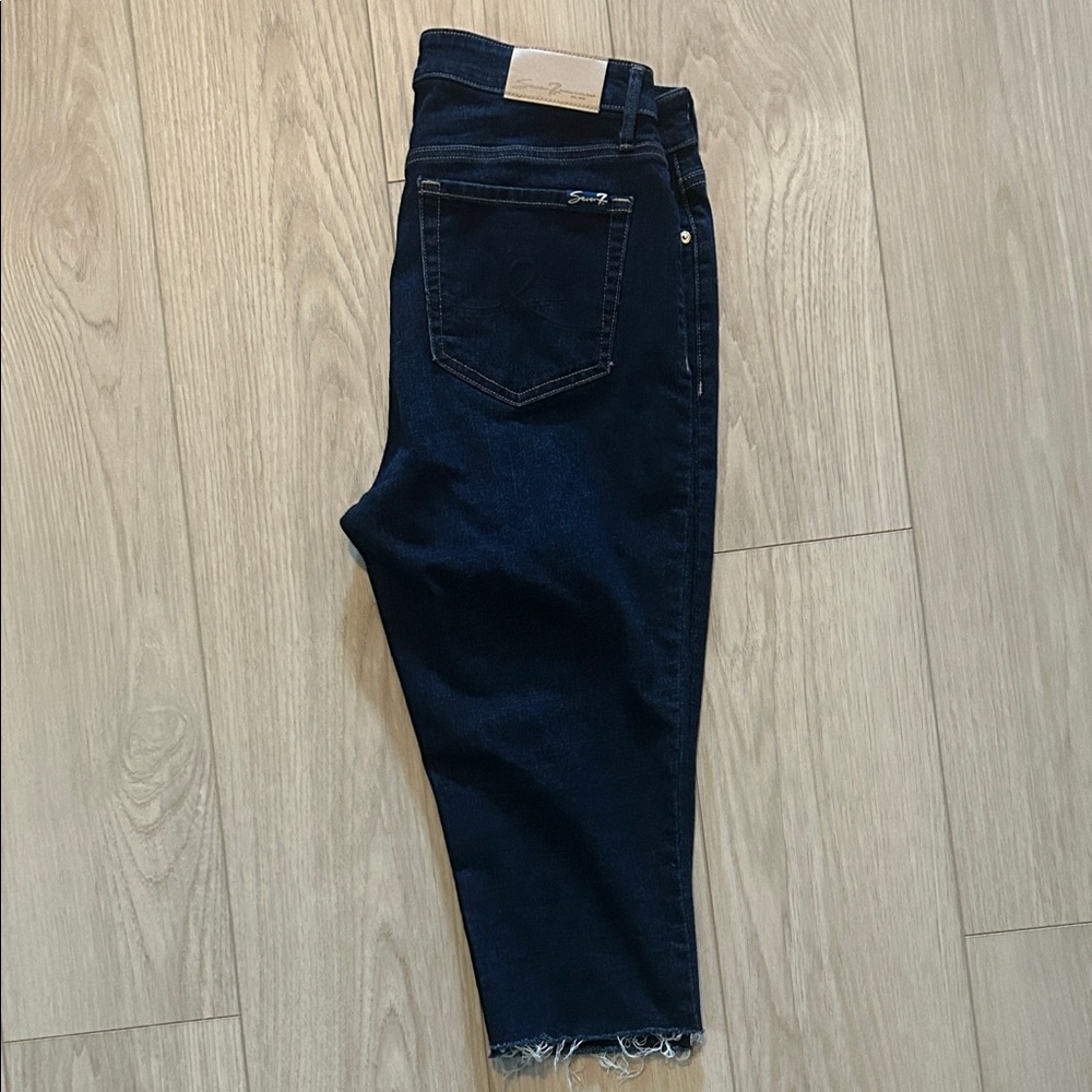 Seven7 Dark Indigo Cropped Jeans